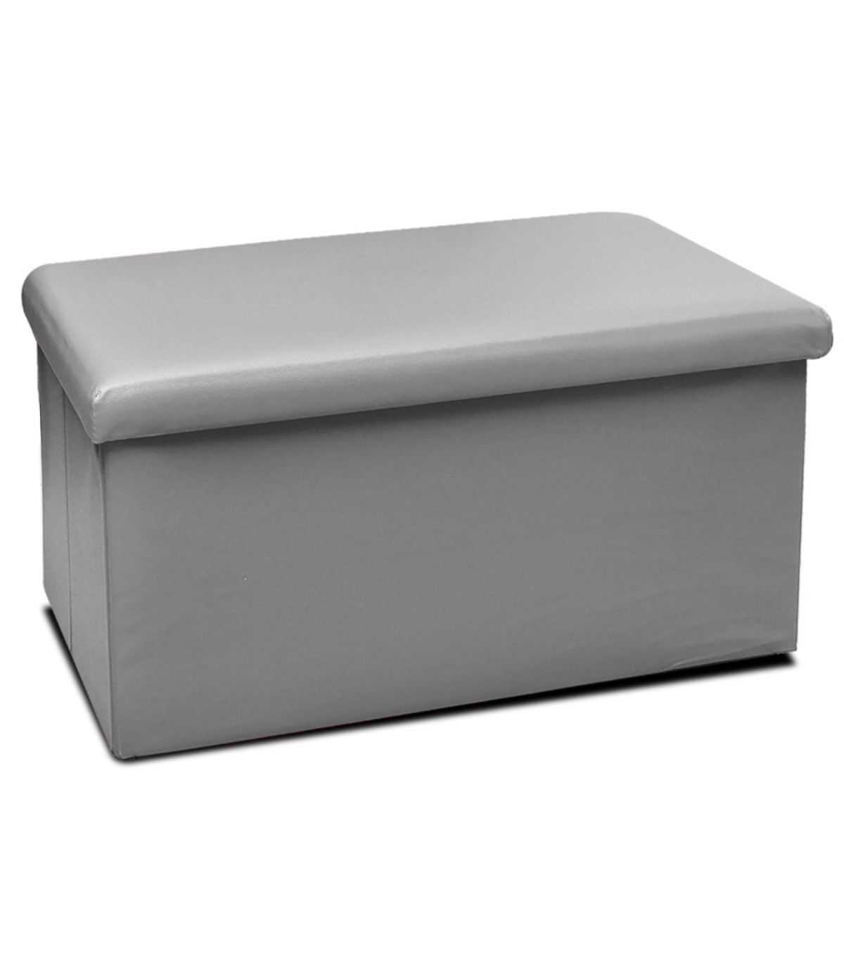 wadiga Pouf coffre de rangement gris 76x38x38cm
