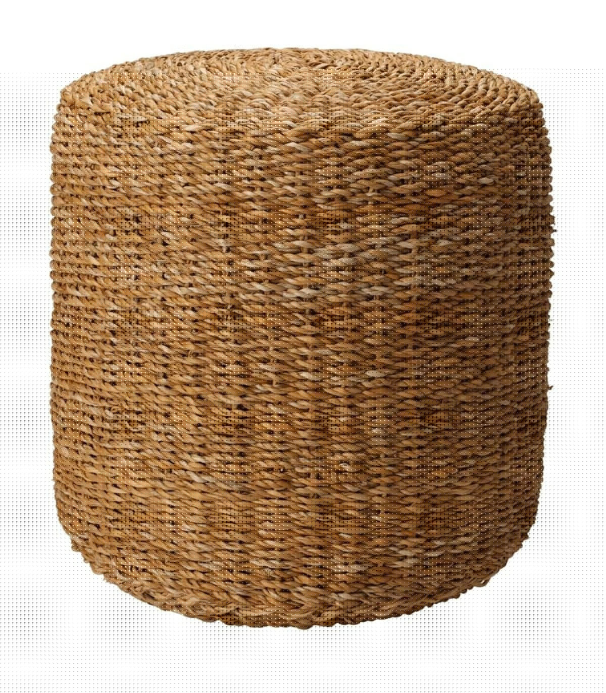 wadiga Pouf rond en rotin 40x40x40cm