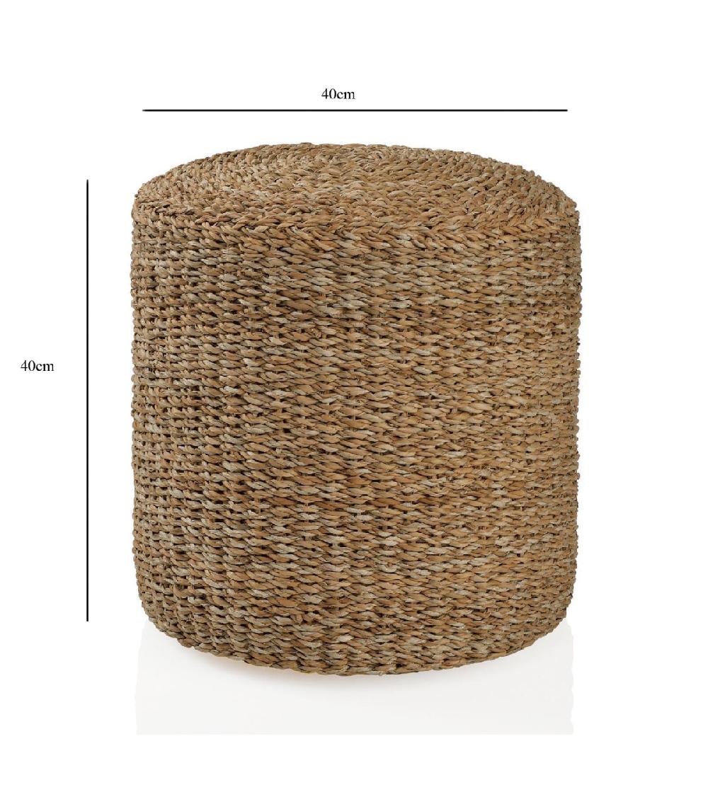 Wadiga Pouf Rond En Rotin Ø 40cm