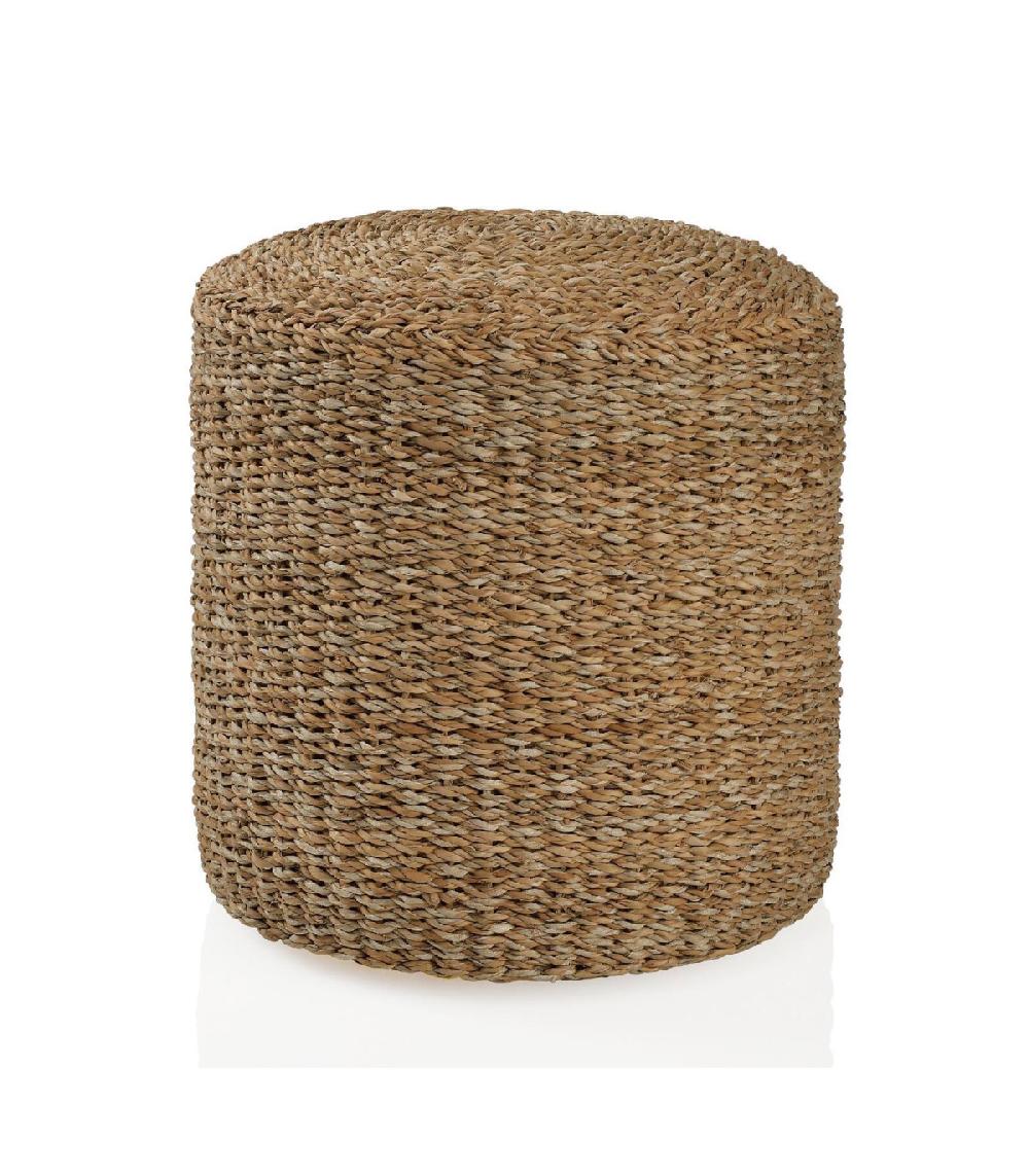 wadiga Pouf Rond en Rotin Ø 40cm