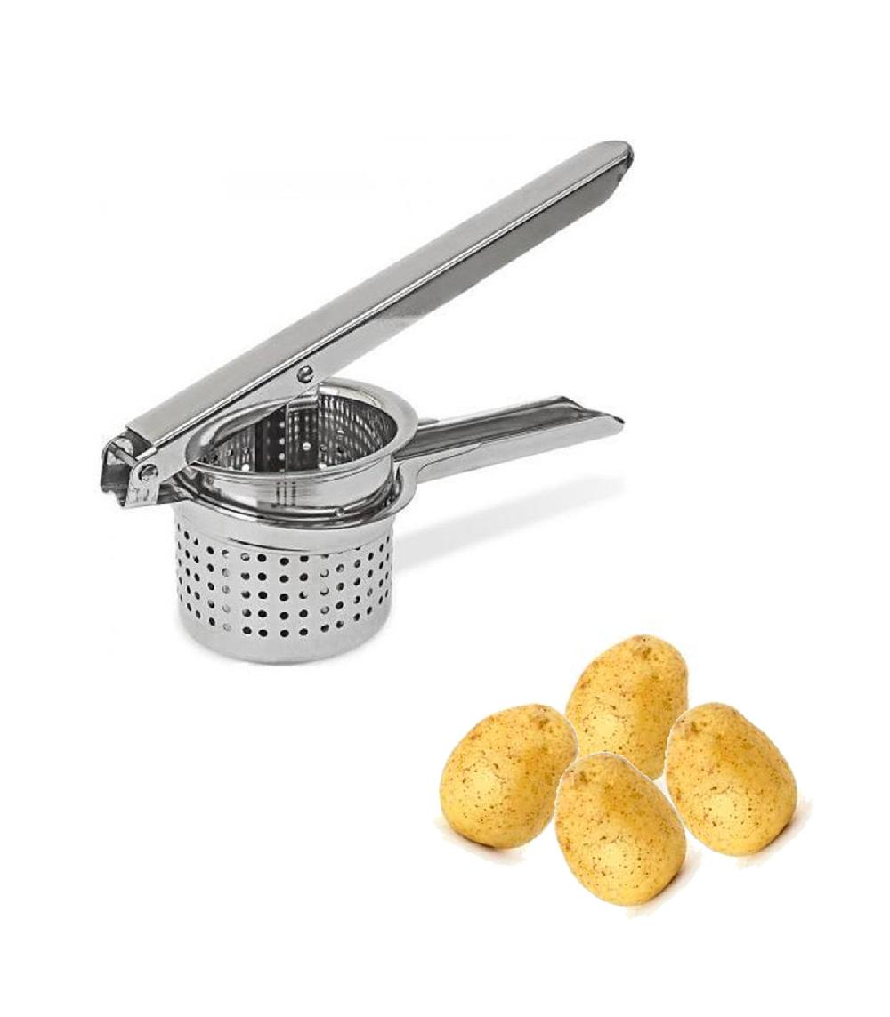 Wadiga Presse Purée En Acier Inoxydable 8x8x25cm