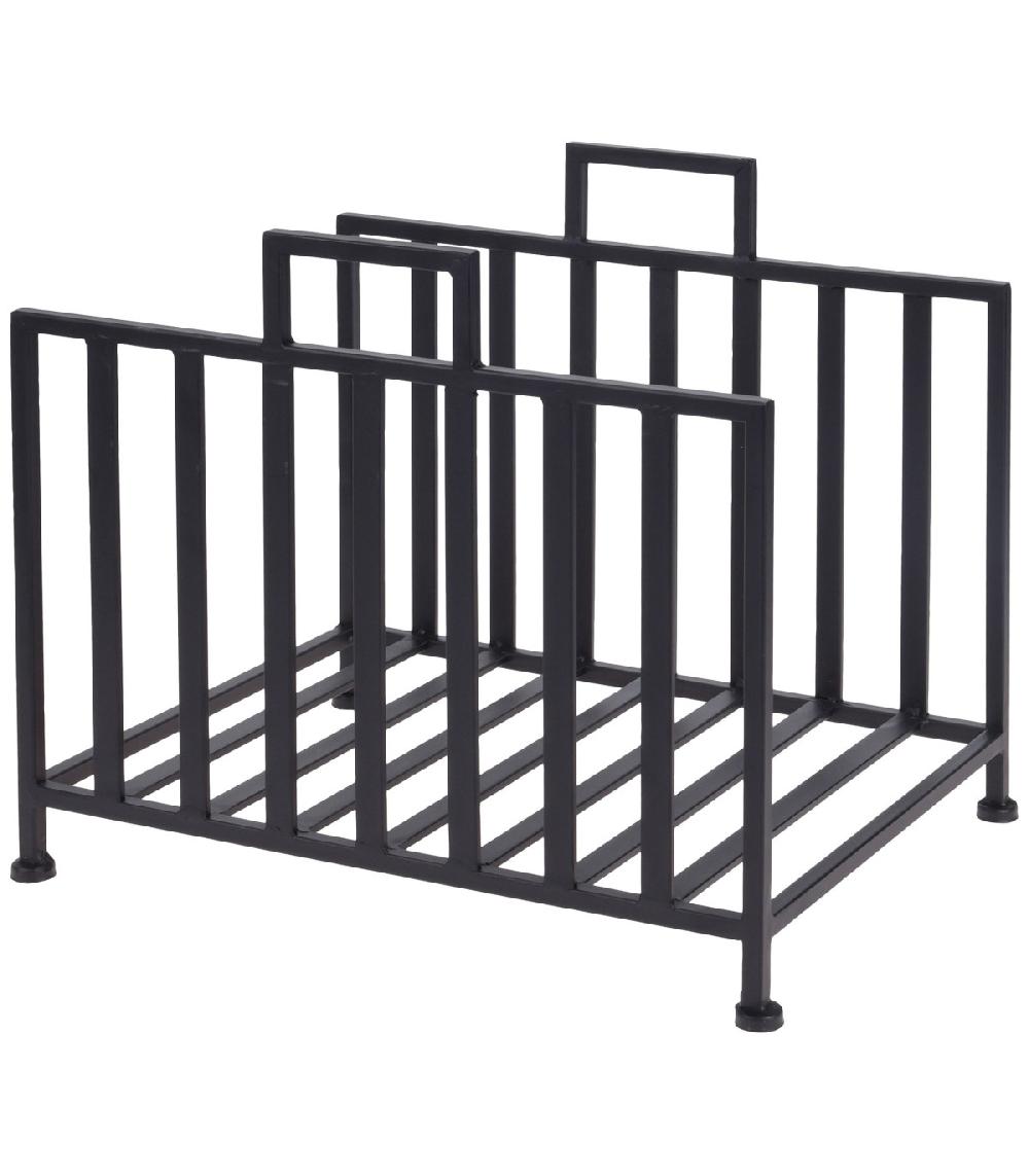 Wadiga Range Bûches Pour Intérieur En Métal Noir