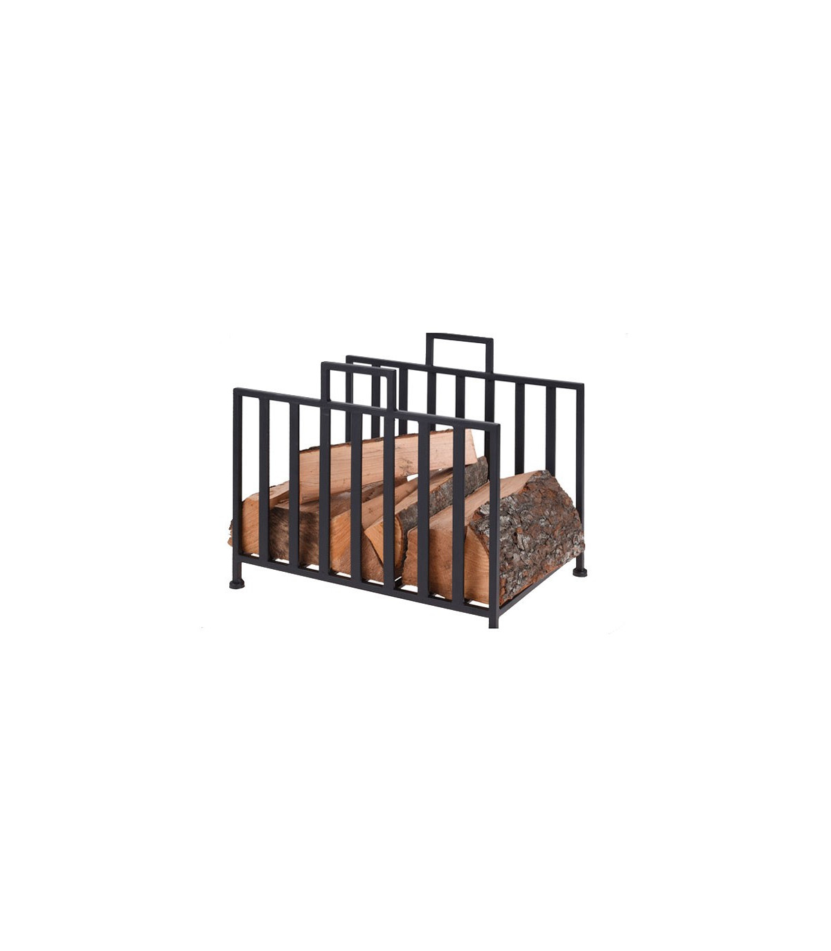 wadiga Range Bûches pour Intérieur en Métal Noir