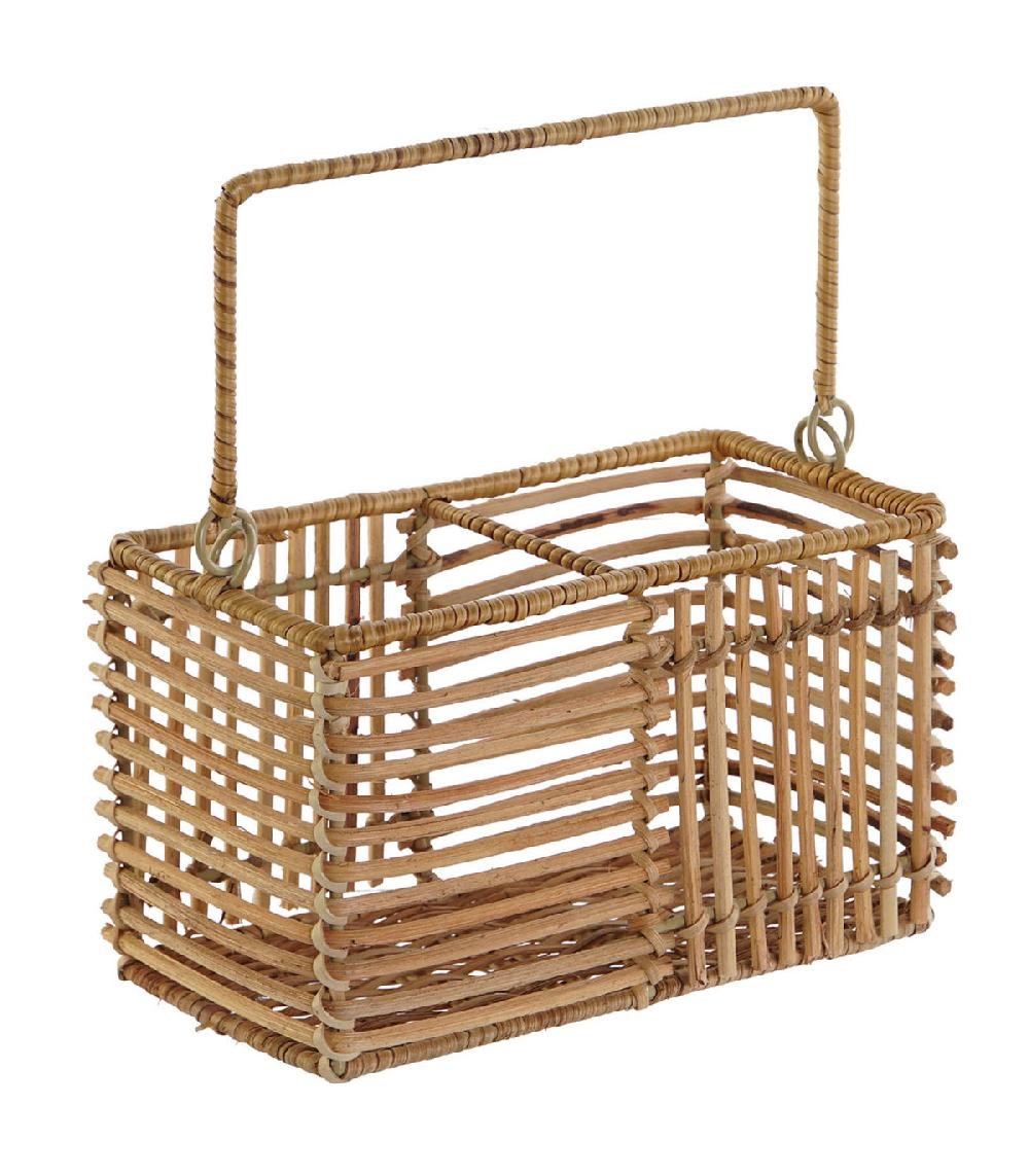 wadiga Range-couvert en métal et rotin 20x10x12cm
