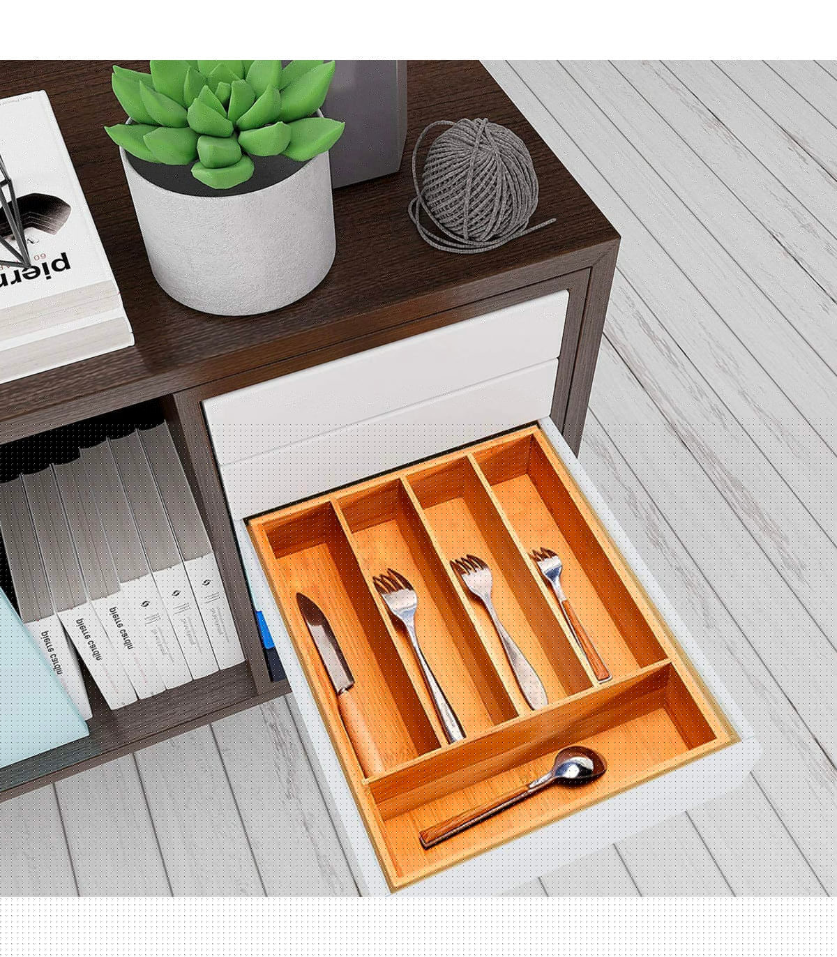 Wadiga Range-couverts Bambou 5 Compartiments