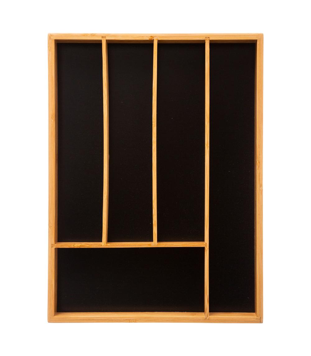 Wadiga Range-couverts Bambou 5 Compartiments Noir