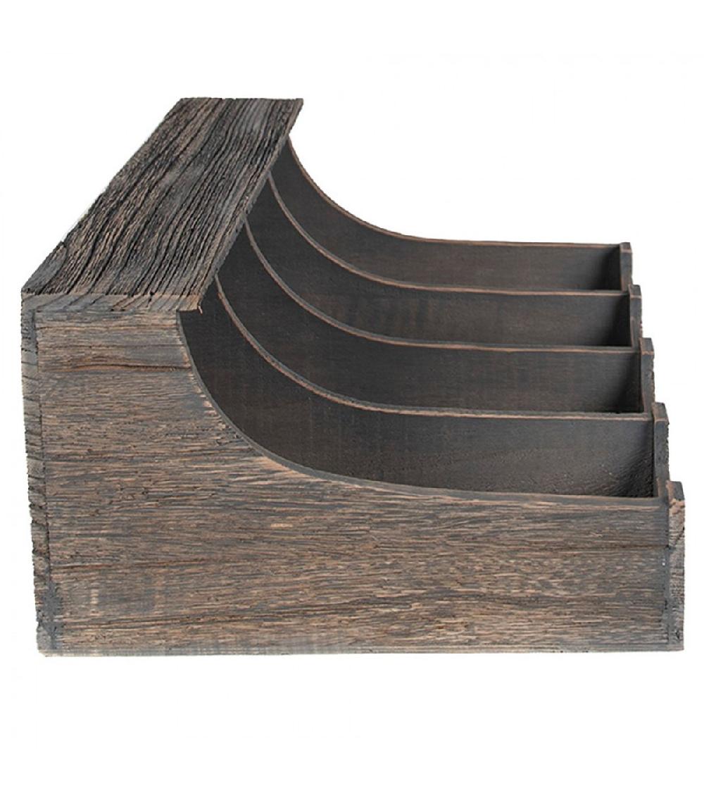 Wadiga Range-couverts En Bois Gris 41x29x17cm