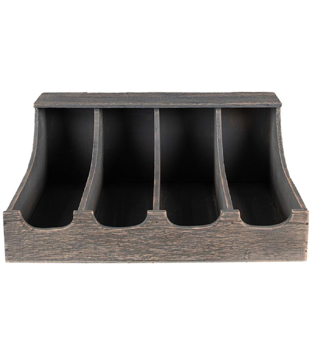 wadiga Range-couverts en bois gris 41x29x17cm