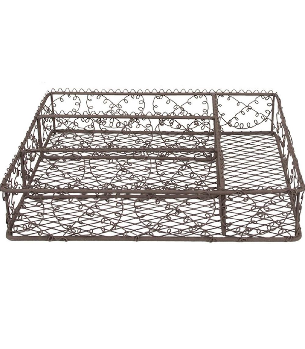 Wadiga Range-couverts En Fer Marron 31x25x7cm