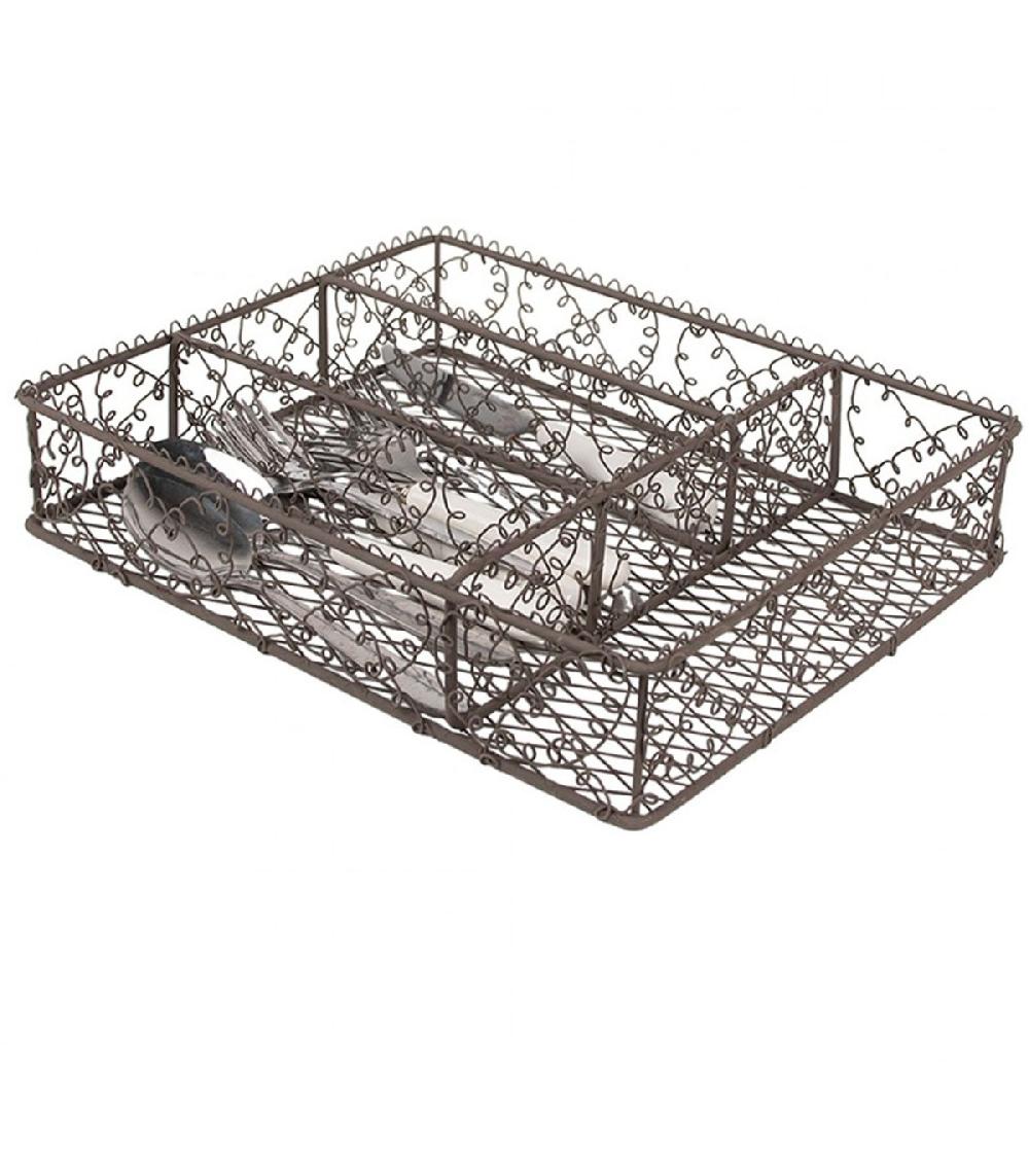 Wadiga Range-couverts En Fer Marron 31x25x7cm