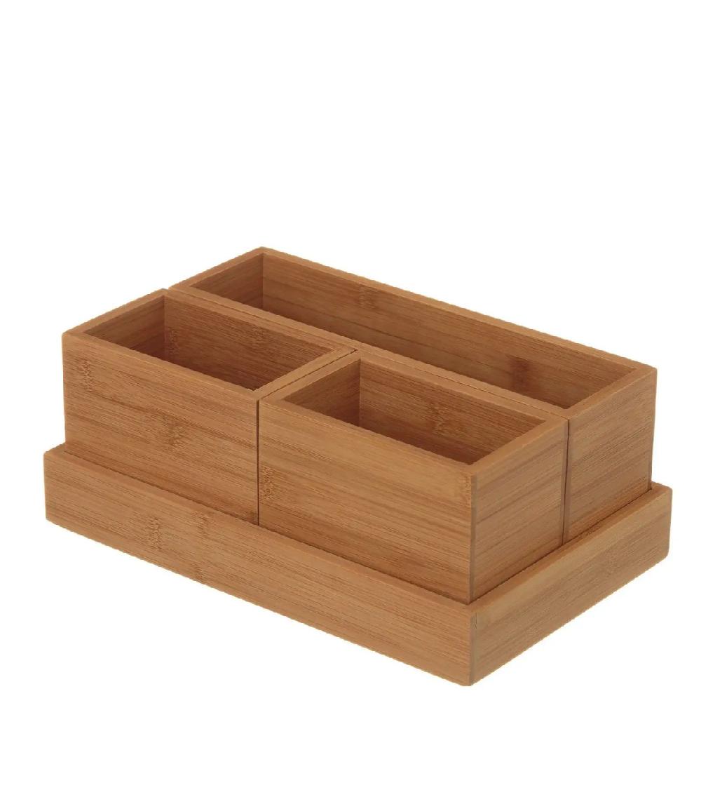 wadiga Rangement Organisateur Salle de Bain Bambou