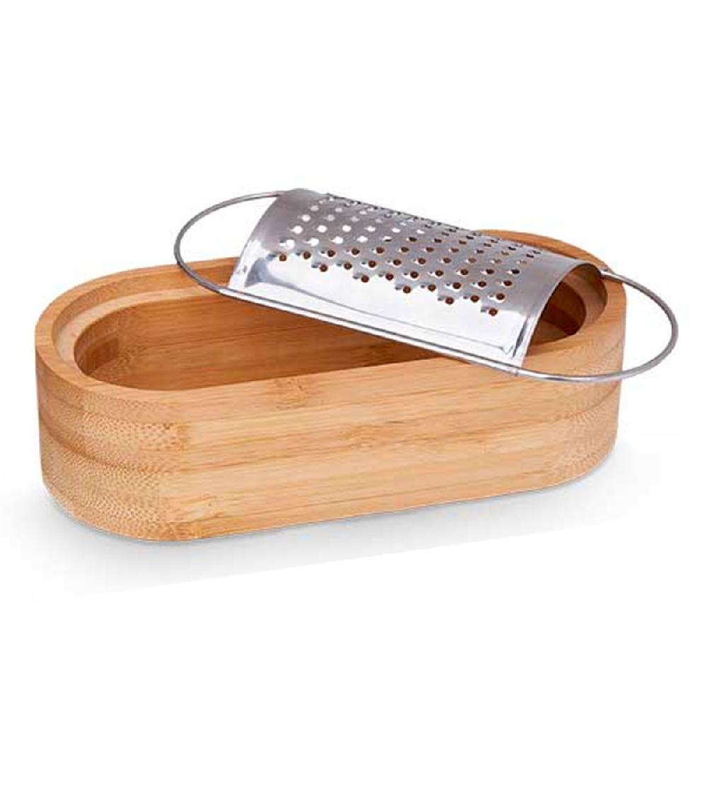 Wadiga Râpe Avec Récipient Bambou 7x15.5x4cm