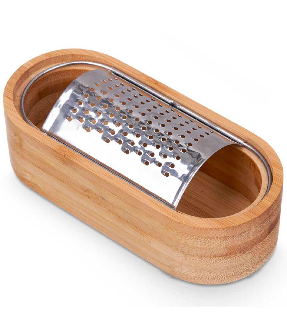 wadiga Râpe avec récipient bambou 7x15.5x4cm