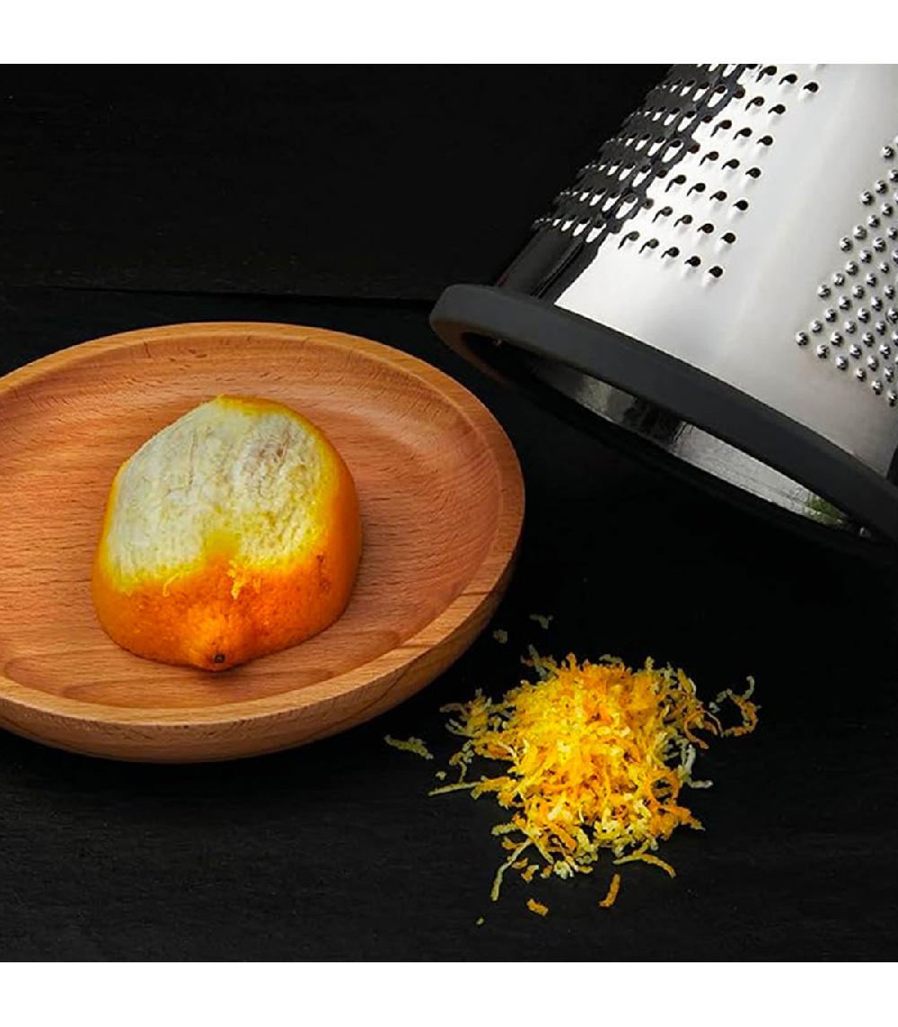 Wadiga Râpe De Cuisine Inox Et Bois 12x12x28cm