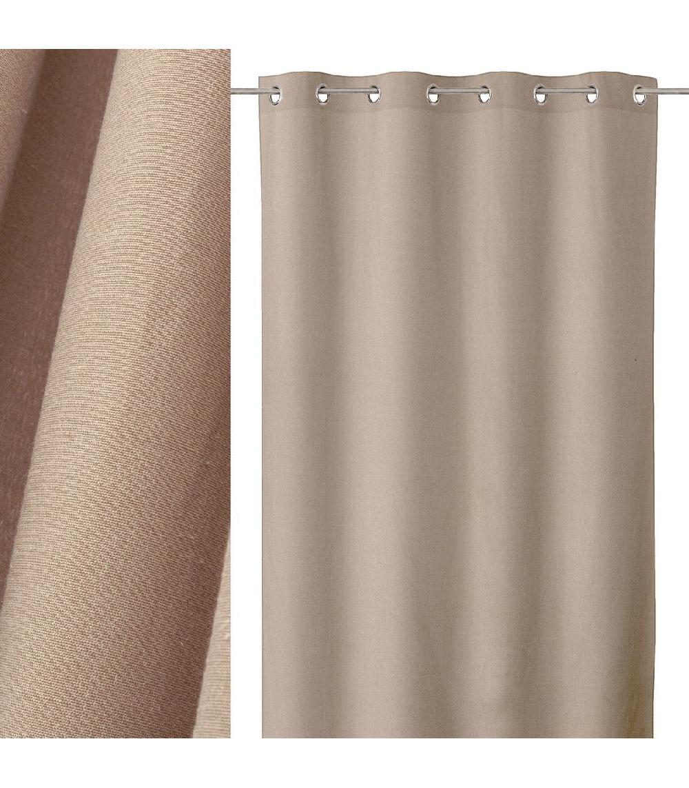 wadiga Rideau coton et polyester beige - 140x260cm
