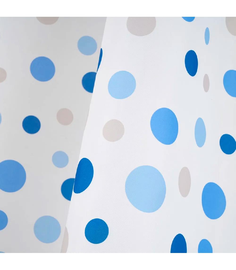 Wadiga Rideau De Douche Blanc à Pois Bleus
