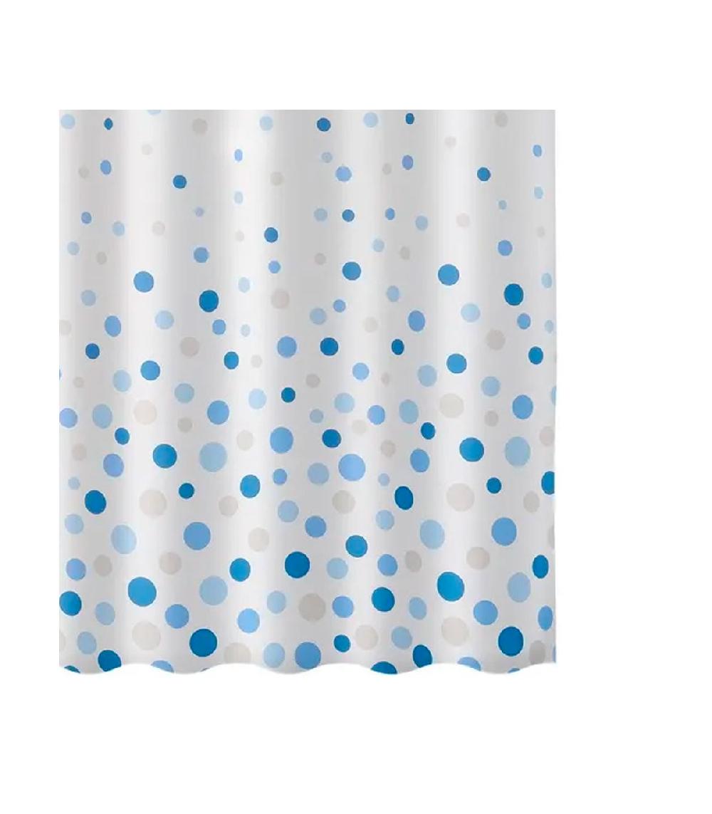 Wadiga Rideau De Douche Blanc à Pois Bleus