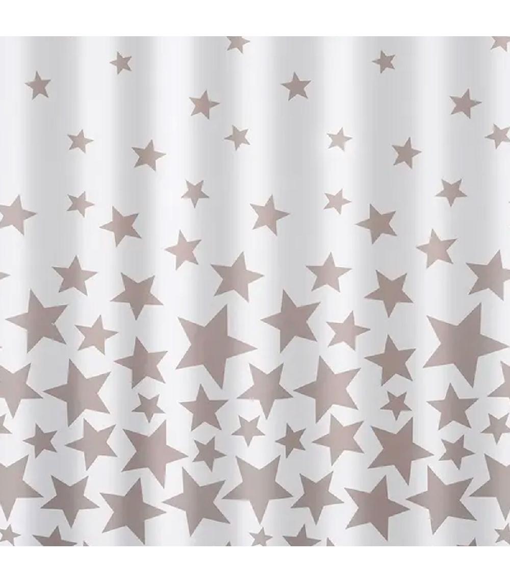 Wadiga Rideau De Douche Blanc Et étoiles Grises