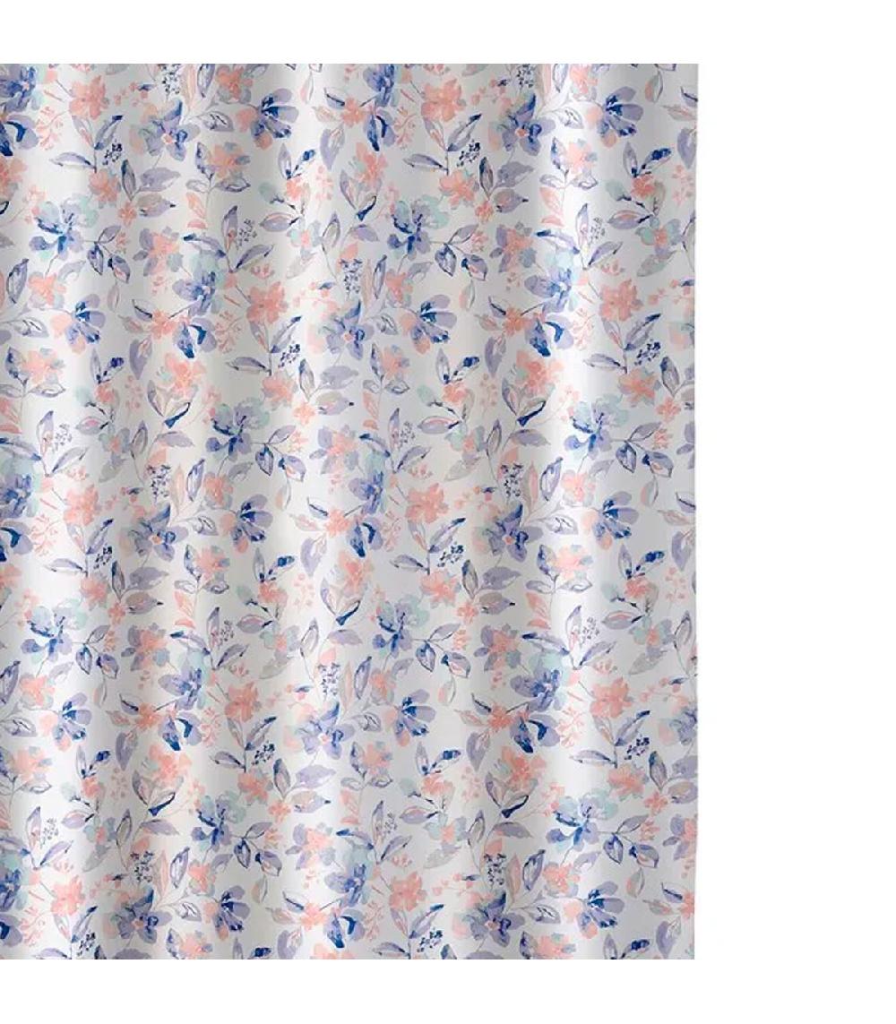 Wadiga Rideau De Douche Blanc Rose Et Bleu Floral