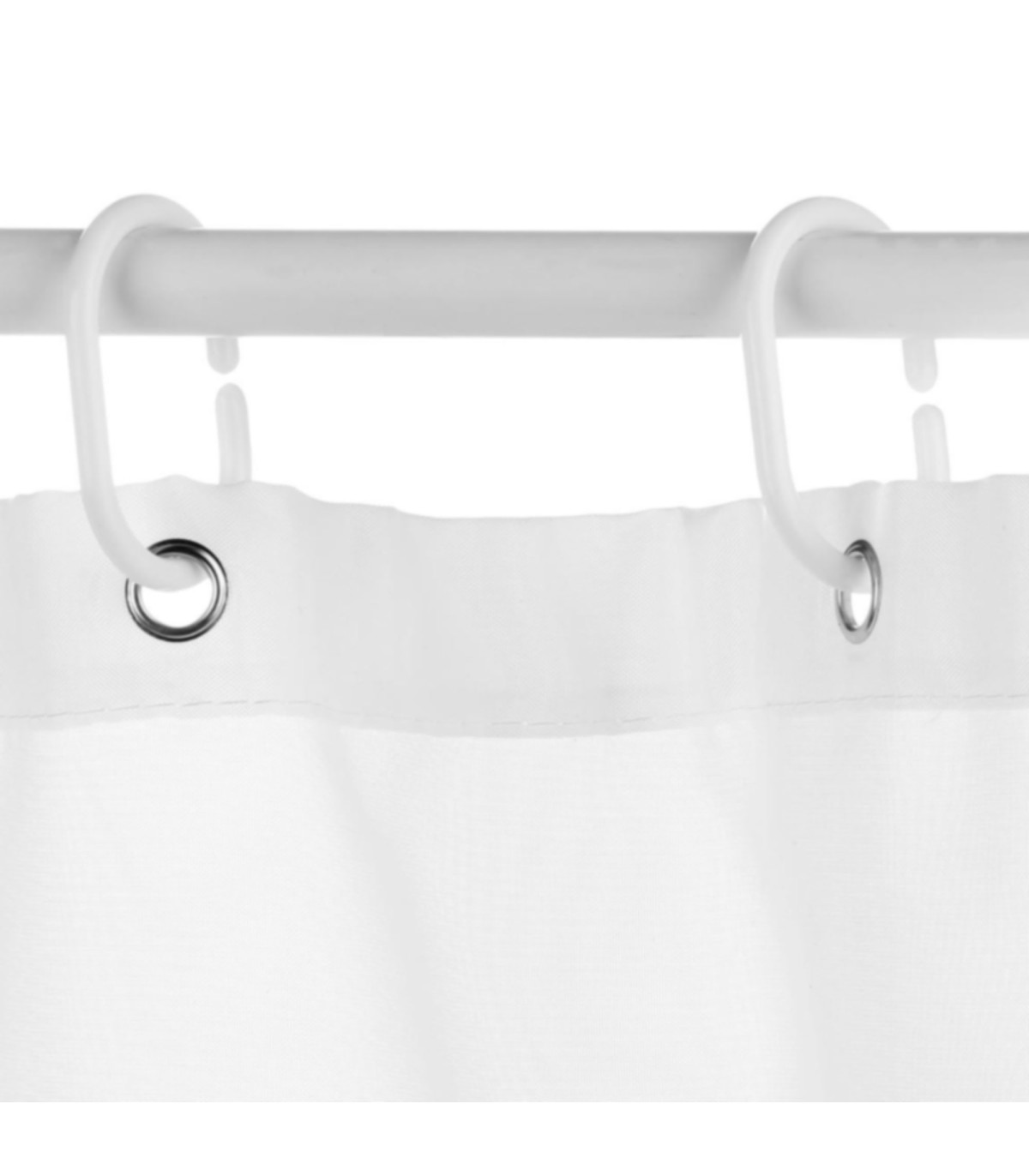 Wadiga Rideau De Douche Classique Tissu Uni Blanc