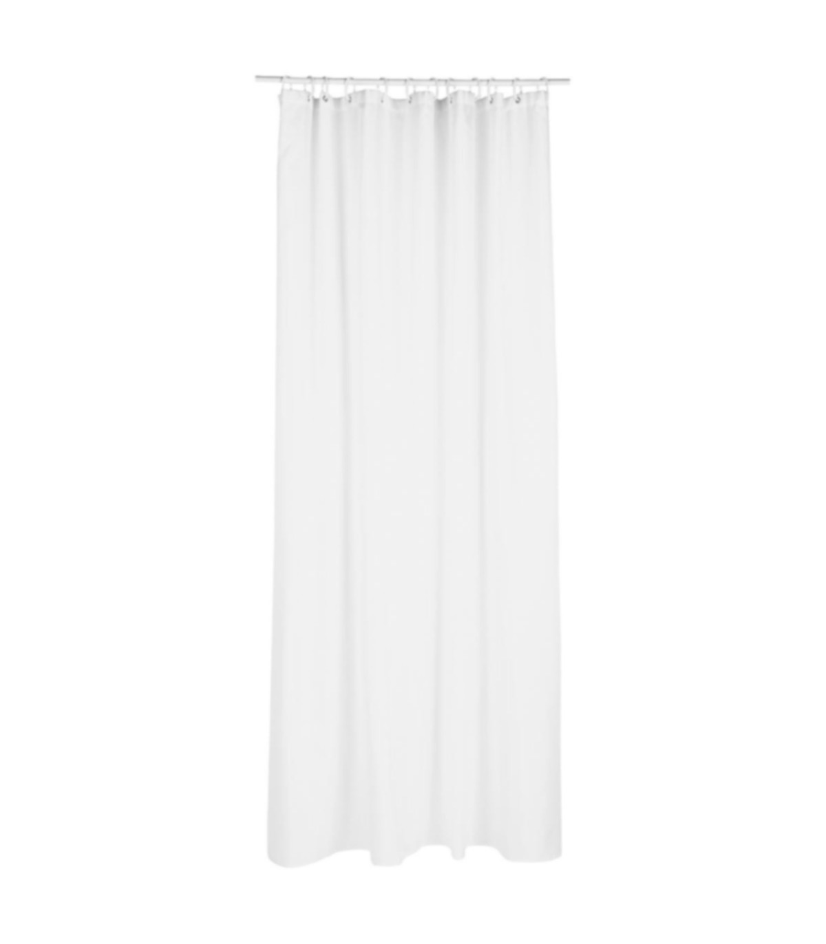 wadiga Rideau de douche classique tissu uni blanc
