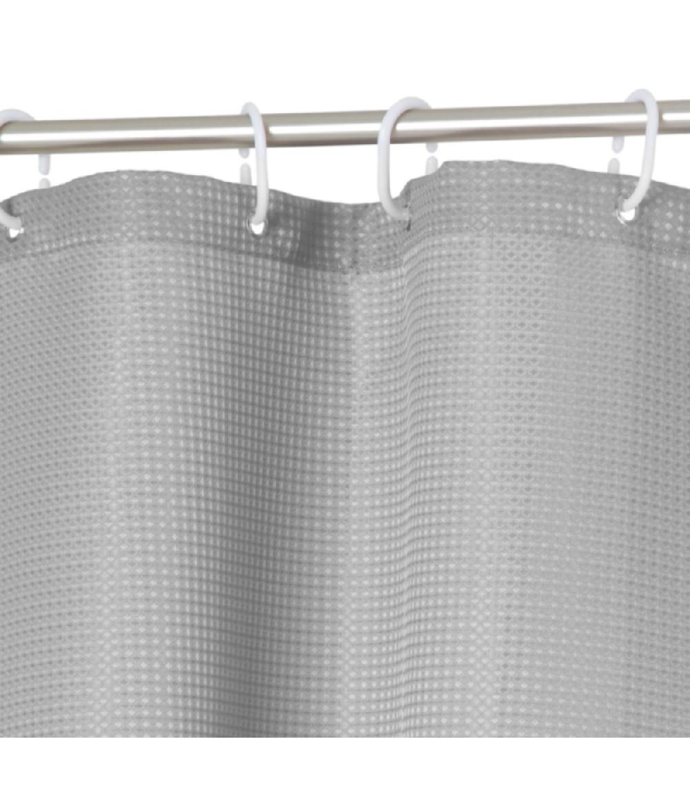 Wadiga Rideau De Douche Tissu Nid D'abeille Gris