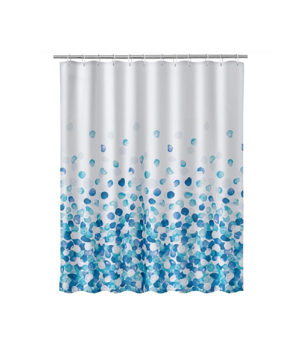 wadiga Rideau de douche tissu pétales bleus