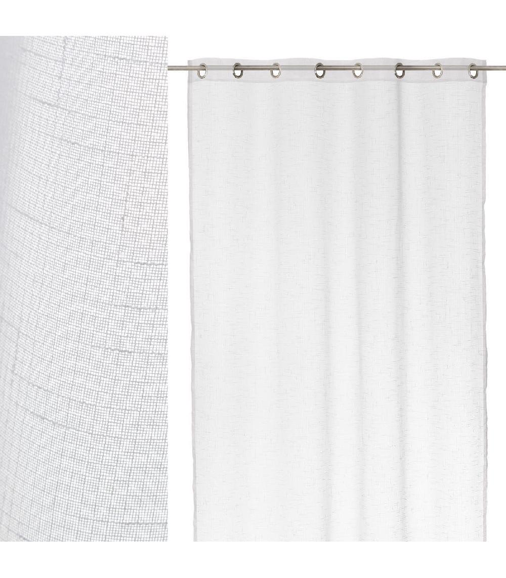 wadiga Rideau voilage blanc effet lin - 140x260cm