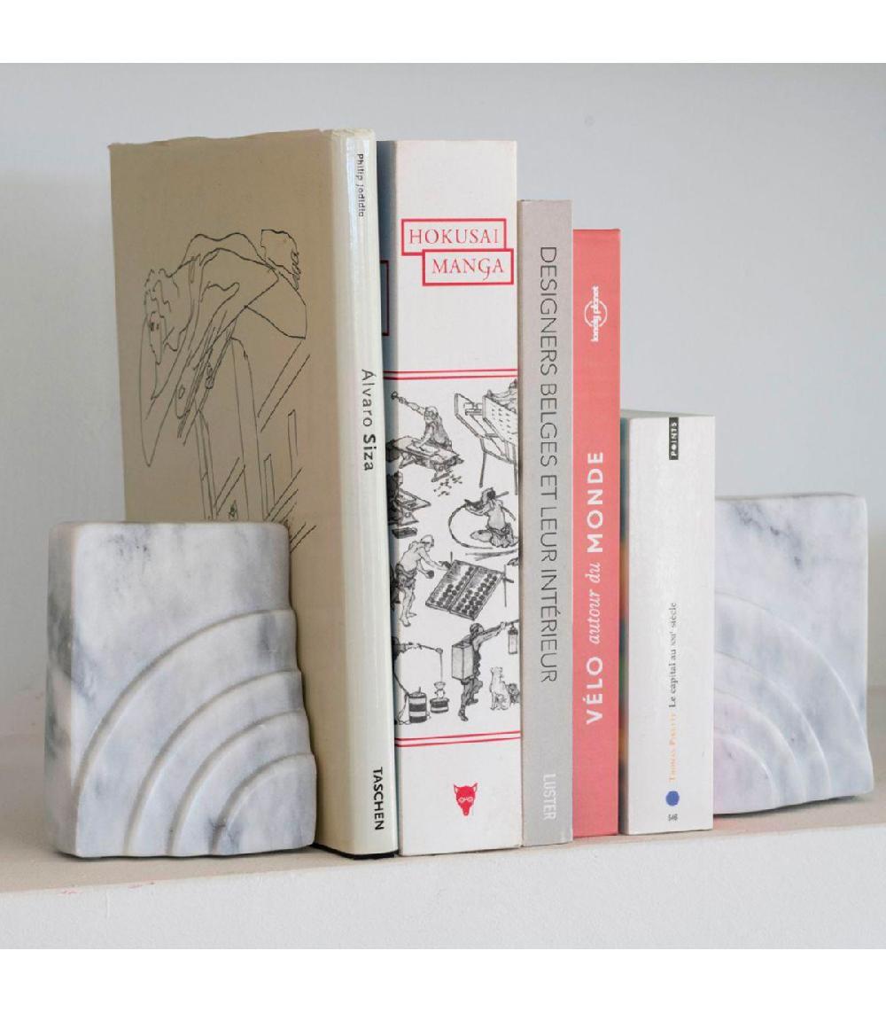 Wadiga Serre-livres En Marbre Blanc 11x5x14cm
