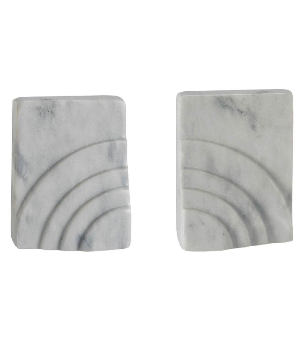 wadiga Serre-livres en marbre blanc 11x5x14cm