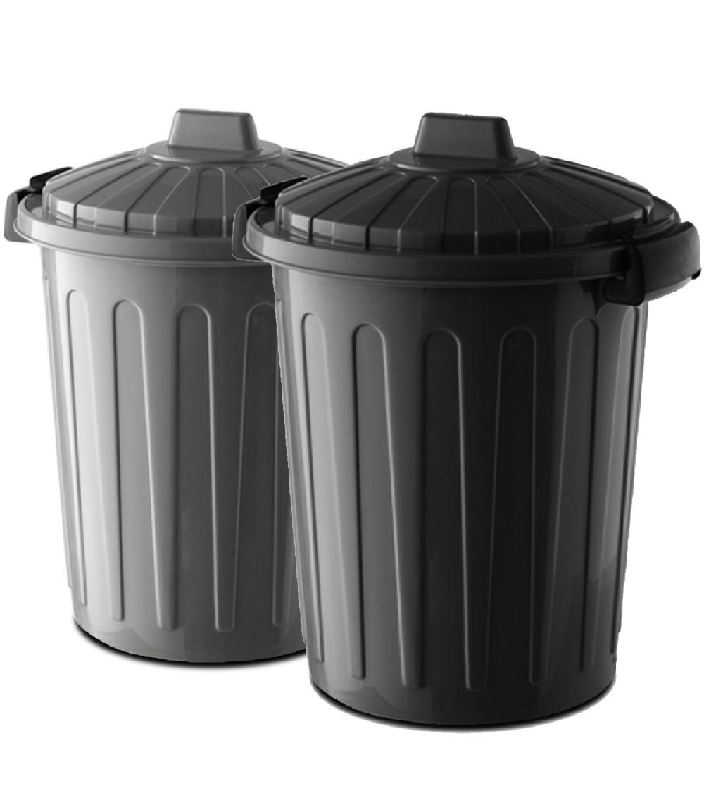 wadiga Set de 2 bacs hermétiques poubelles 50L