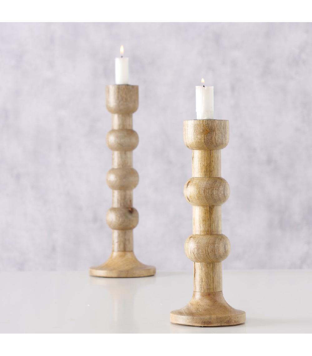 Wadiga Set De 2 Chandeliers En Bois De Mangue