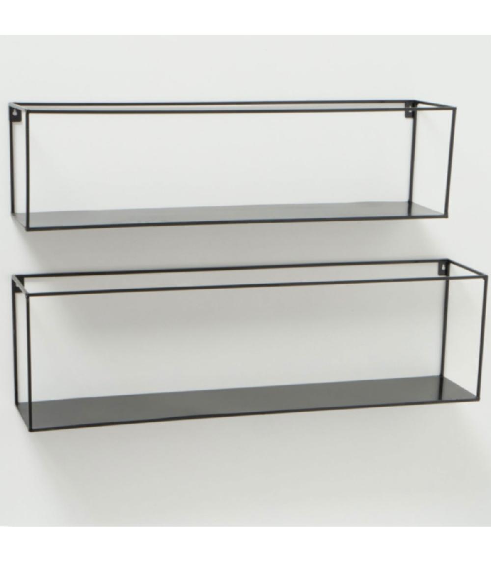 Wadiga Set De 2 Étagères En Métal Noir Design