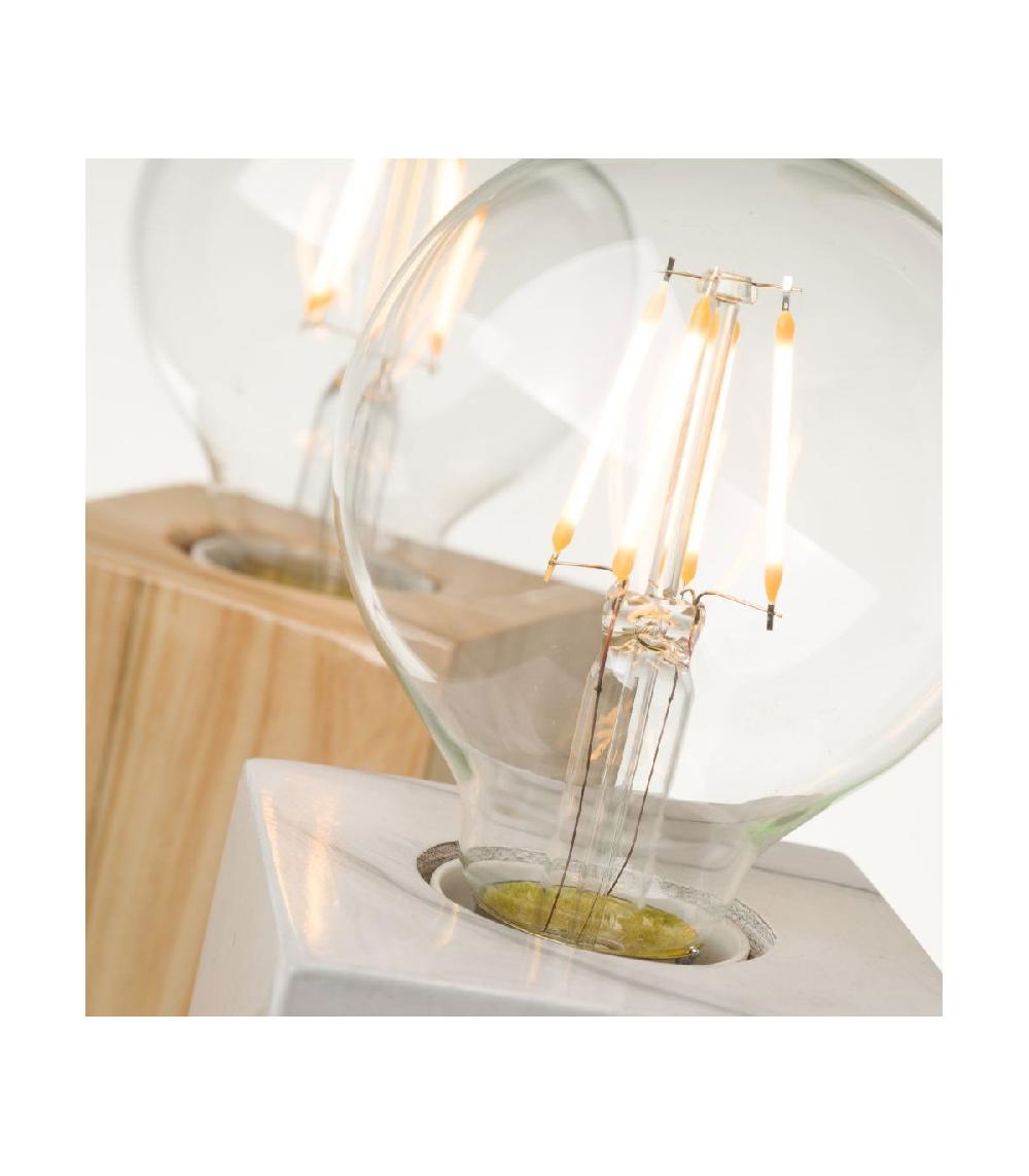 Wadiga Set De 2 Lampes Bois - Bois Et Marbre