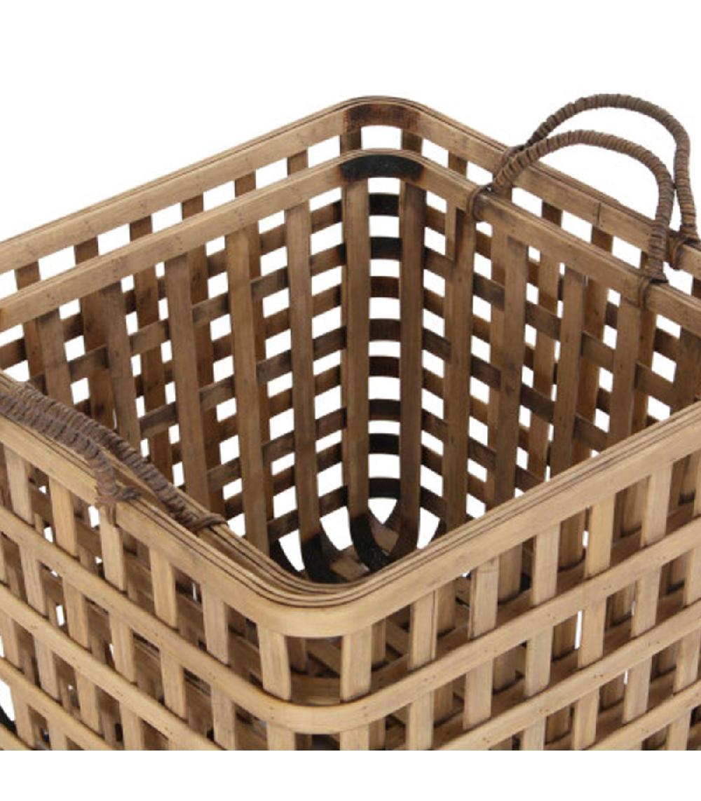 Wadiga Set De 2 Paniers En Bambou 36.5x36.5x35cm