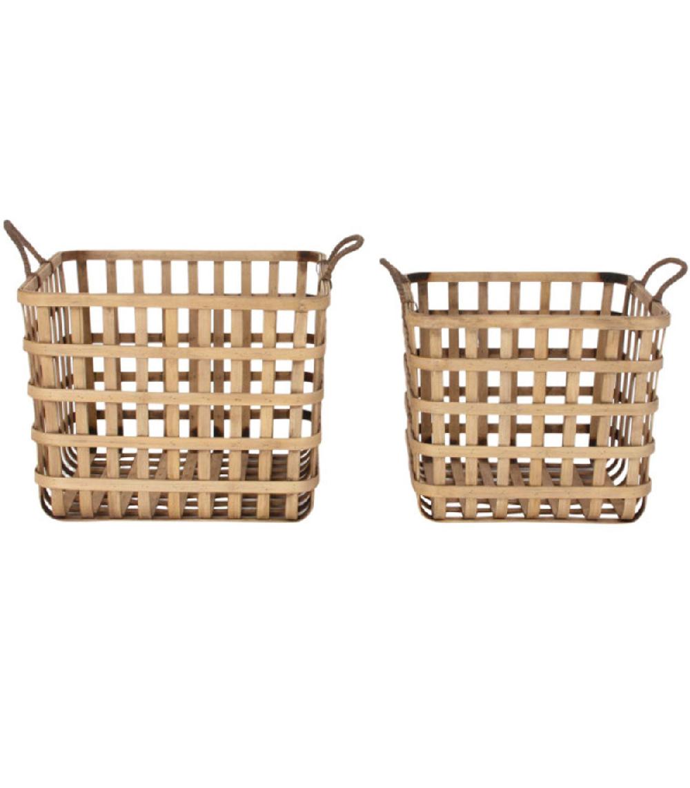 wadiga Set de 2 paniers en bambou 36.5x36.5x35cm