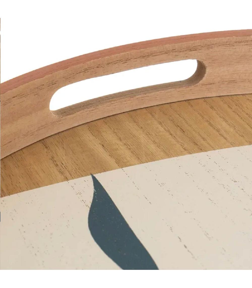 Wadiga Set De 2 Plateaux Ronds En Bois 40x40x3.5cm