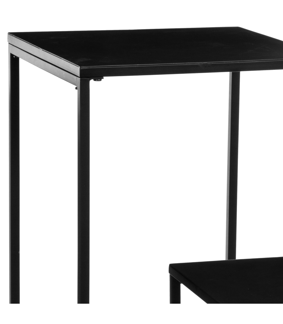Wadiga Set De 2 Sellettes En Métal Noir 34x34x74cm