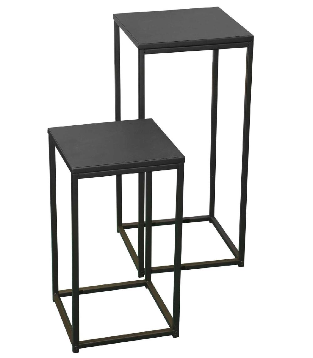 wadiga Set de 2 Sellettes en Métal Noir