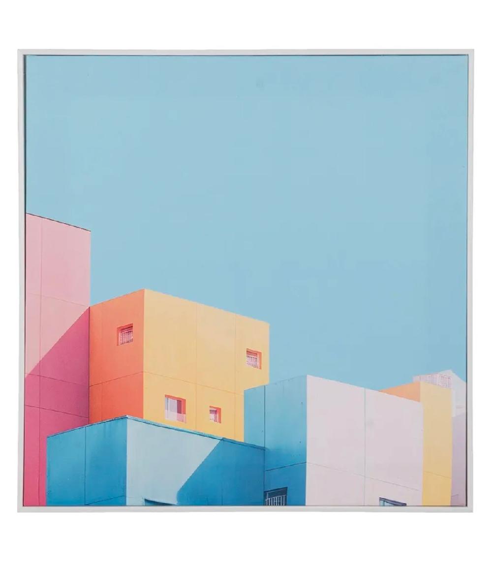 Wadiga Set De 2 Tableaux Bâtiments 50x2x50cm