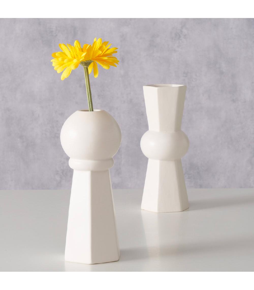 Wadiga Set De 2 Vases Blancs Design En Céramique