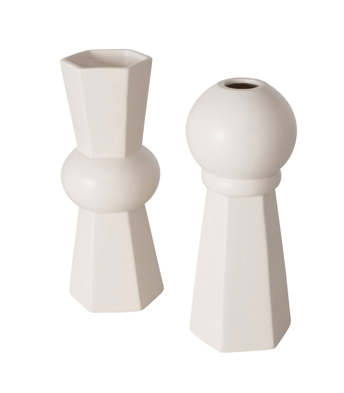 wadiga Set de 2 vases blancs design en céramique