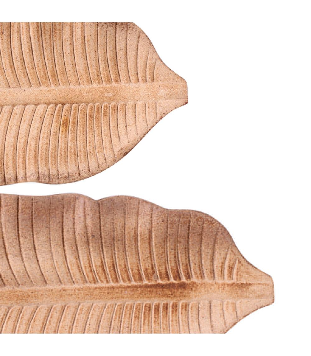 Wadiga Set De 2 Vide-poches En Bois Feuilles