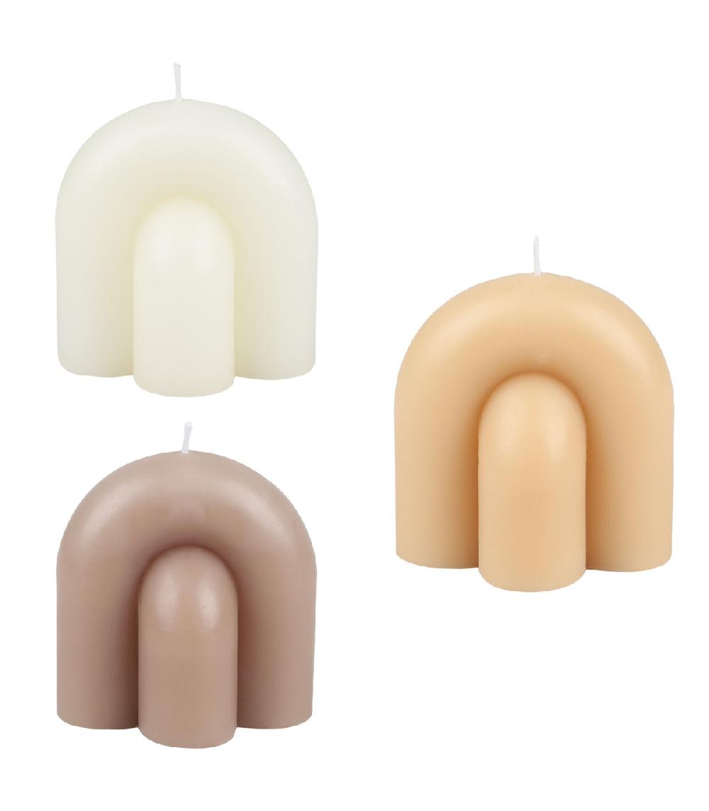 wadiga Set de 3 bougies arches bubbles 9x6.5x10cm