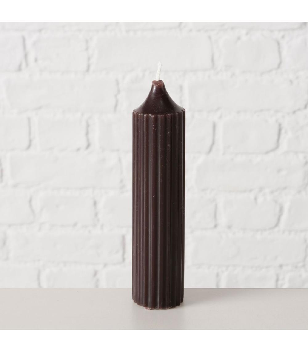 Wadiga Set De 3 Bougies Rondes Noires 3.5x3.5x15cm