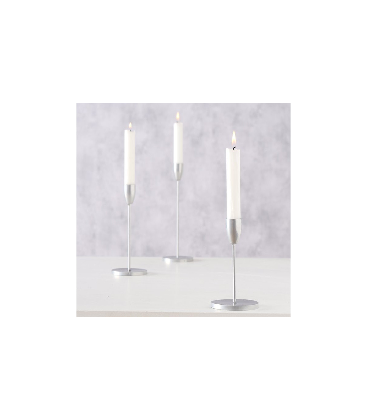 Wadiga Set De 3 Chandeliers De Table Argentés