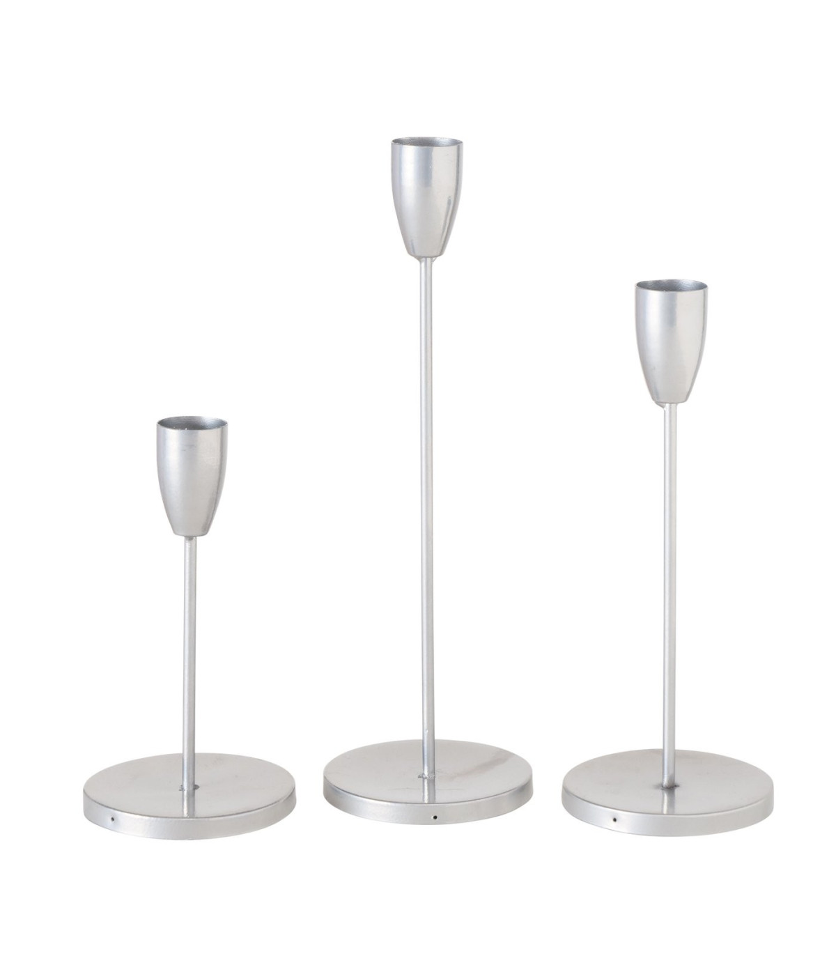 wadiga Set de 3 chandeliers de table argentés