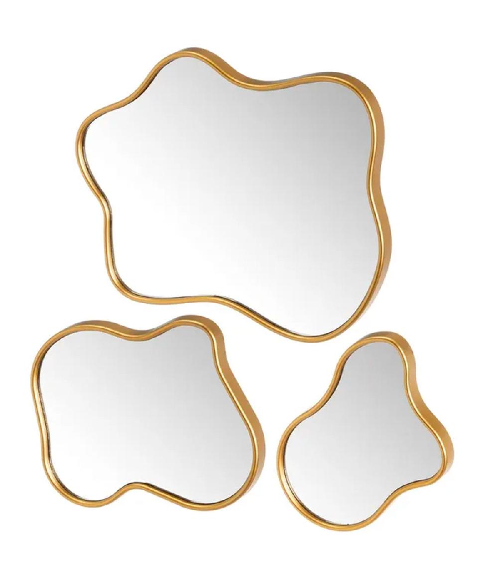 wadiga Set de 3 miroirs dorés 31x2x35cm