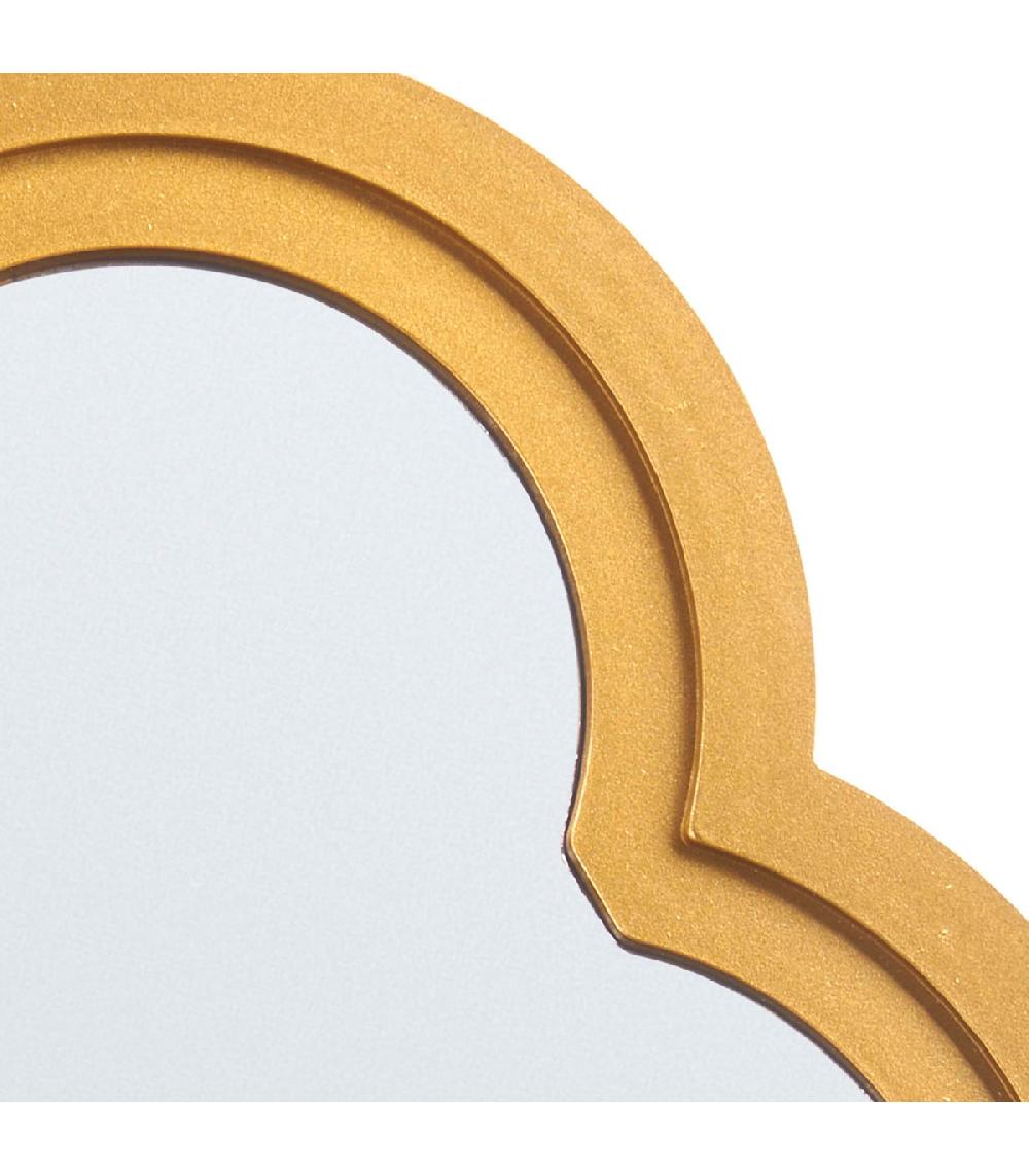 Wadiga Set De 3 Miroirs Dorés Fleurs 26x26x2.5cm