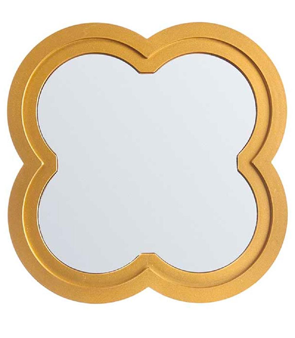 Wadiga Set De 3 Miroirs Dorés Fleurs 26x26x2.5cm